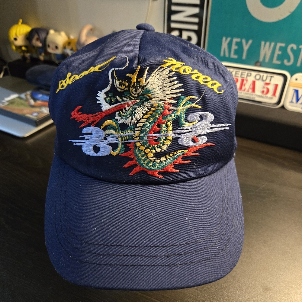 Vintage 70s Seoul Korea Embroidered Dragon Sukajan Snapback Hat